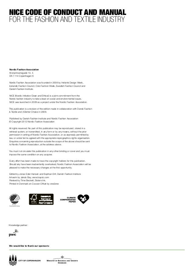Code of ethics for fashion industry 65 Code of ethics for fashion industry 89